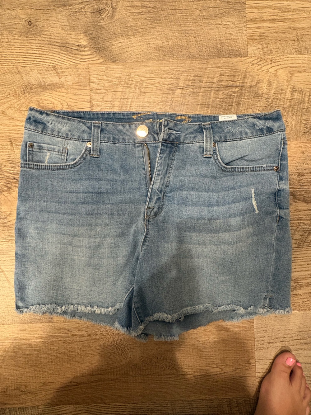 Seven7 Light Blue Distressed Denim Shorts